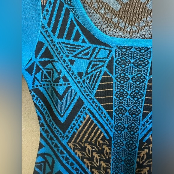 Flying Tomato Women's Blue  Round Neck Short Sleeve Knee Length Dress  Large - Picture 3 of 5